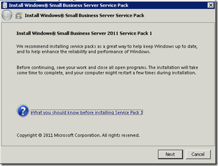 windows 2011 sbs server